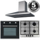 SIA 60cm Single Fan Oven, 4 Burner Stainless Steel Hob And Chimney Cooker Hood