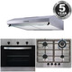 SIA 60cm Stainless Steel Electric Fan Oven, 4 Burner Gas Hob & Cooker Hood Visor