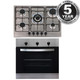 SIA 60cm Stainless Steel Single Electric True Fan Oven & 70cm 5 Burner Gas Hob