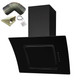 SIA 60cm Black Touch Control Angled Curved Glass Cooker Hood And 3m Ducting