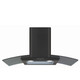 CDA ECP82BL 80cm Black Curved Glass Chimney Cooker Hood Kitchen Extractor Fan