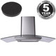 SIA CGH110SS 110cm Stainless Steel Curved Glass Chimney Cooker Hood And Filter