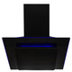 60cm Black Cooker Hood - Angled Extractor Fan with 3 Colour Edge Lit - SIA AGE61BL