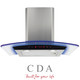 CDA EKP60SS 60cm Stainless Steel Edge Lit Curved Glass Cooker Hood Extractor Fan