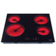 Amica 60cm Ceramic Hob Frameless 4 Zone Black Glass Hob with Front Control - ACH6420FR