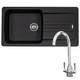 Franke Aveta 1 Bowl Black Tectonite Kitchen Sink & Contemporary Chrome Mixer Tap