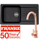 Franke Aveta 1 Bowl Black Tectonite Kitchen Sink & Modern Copper Mixer Tap