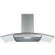 SIA CGH90SS 90cm Curved Glass Stainless Steel Chimney Cooker Hood and 1m Ducting