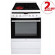 Amica 60cm Electric Cooker Freestanding - White with Single Oven & Ceramic Hob - 608CE2TAW