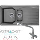 Astracast Sierra 1.5 Bowl Graphite Grey Kitchen Sink & CDA TC20 Swivel Mixer Tap