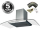SIA CGH80SS 80cm Stainless Steel Curved Glass Cooker Hood Extractor + 1m Ducting