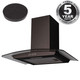 SIA CGH60BL 60cm Curved Glass Black Cooker Hood Extractor Fan and Carbon Filter