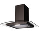 SIA CGH70BL 70cm Curved Glass Black LED Cooker Hood Extractor And Carbon Filter