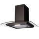 SIA CGH70BL 70cm Curved Glass Black LED Chimney Cooker Hood Extractor Fan