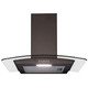 SIA CGH70BL 70cm Curved Glass Black LED Cooker Hood Extractor And 1m Ducting Kit