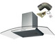 SIA CGH90SS 90cm Curved Glass Stainless Steel Chimney Cooker Hood and 3m Ducting