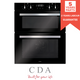 CDA DC741BL 60cm Black Built Under Double Electric Fan Oven With Digital Timer