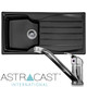 Astracast Sierra 1.0 Bowl Black Kitchen Sink & KT1 Chrome Single Lever Mixer Tap