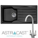 Astracast Sierra 1.0 Bowl Black Kitchen Sink & KT5BN Modern Twin Lever Mixer Tap