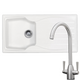 Astracast Sierra 1.0 Bowl White Kitchen Sink & SIA Brushed Nickel Mixer Tap