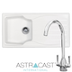 Astracast Sierra 1.0 Bowl White Kitchen Sink & SIA Chrome Twin Lever Mixer Tap