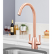 Astracast Sierra 1.0 Bowl White Kitchen Sink & SIA Copper Twin Lever Mixer Tap