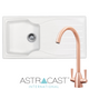 Astracast Sierra 1.0 Bowl White Kitchen Sink & SIA Copper Twin Lever Mixer Tap