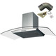 SIA CGH100SS 100cm Stainless Steel Curved Glass Cooker Hood and 1m Ducting Kit