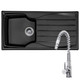 Astracast Sierra 1.0 Bowl Black Reversible Kitchen Sink & KT7 Pull-out Spray Tap