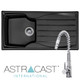 Astracast Sierra 1.0 Bowl Black Reversible Kitchen Sink & KT7 Pull-out Spray Tap