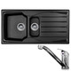 Astracast Sierra 1.5 Bowl Black Kitchen Sink  & KT1 Chrome Single Lever Tap