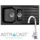 Astracast Sierra 1.5 Bowl Black Reversible Kitchen Sink  & KT6CH Swan Neck Tap