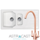 Astracast Sierra 1.5 Bowl White Kitchen Sink & KT5CH Chrome Twin Lever Mixer Tap