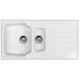 Astracast Sierra 1.5 Bowl White Kitchen Sink & Chrome Twin Lever Mixer Tap
