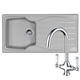 Astracast Sierra 1 Bowl Light Grey Kitchen Sink & KT2 Chrome Twin Lever Tap