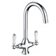 Astracast Sierra 1 Bowl Light Grey Kitchen Sink & KT2 Chrome Twin Lever Tap