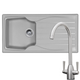 Astracast Sierra 1 Bowl Light Grey Sink & Brushed Nickel Twin Lever Mixer Tap