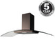 SIA CGH110BL Black 110cm Curved Glass Chimney Cooker Hood Kitchen Extractor Fan