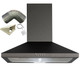 SIA CHL60BL 60cm Chimney Cooker Hood Extractor Fan In Black  And 1m Ducting Kit