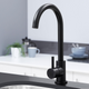 SIA KT6BL Black Swan Neck Single Lever Contemporary Monobloc Kitchen Mixer Tap