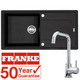 Franke Gemini 1.0 Bowl Black Reversible Kitchen Sink & KT6CHD Chrome Mixer Tap