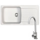 Franke Aveta 1.0 Bowl White Tectonite Kitchen Sink & KT6BN Brushed Mixer Tap