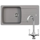 Franke Aveta 1.0 Bowl Stone Grey Reversible Kitchen Sink & KT2 Traditional Tap