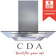 CDA ECN62SS 60cm Stainless Steel Flat Glass Chimney Cooker Hood Kitchen Fan