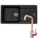 Franke Aveta 1.0 Bowl Black Tectonite Kitchen Sink & KT6CUD Copper Mixer Tap