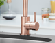 Astracast Sierra 1.5 Bowl Black Reversible Kitchen Sink  & KT6CUD Copper Tap