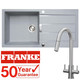 Franke 1.0 Bowl Grey Reversible Kitchen Sink & Brushed Nickel Pull-out Mixer Tap