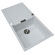 Franke 1.0 Bowl White Reversible Composite Kitchen Sink & KT3BL Black Mixer Tap
