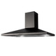 SIA CHL90BL 90cm Black Chimney Cooker Hood Fan And Toughened Glass Splashback