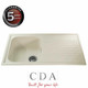 CDA AS1CM 1.0 Bowl Cream Reversible Quartz Composite Kitchen Sink  & Waste Kit